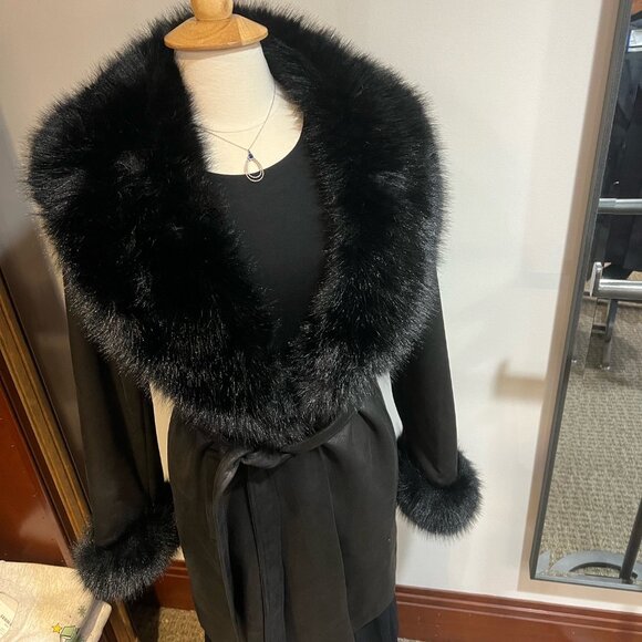 Joseph Ribkoff Fur Trim Coat - Picture 5 of 9